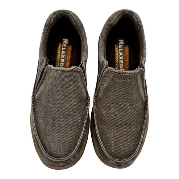 Skechers Men\'s 7.5 Slip-On Relaxed Fit Expected Avillo Casual Shoes Grey Beige main image 4